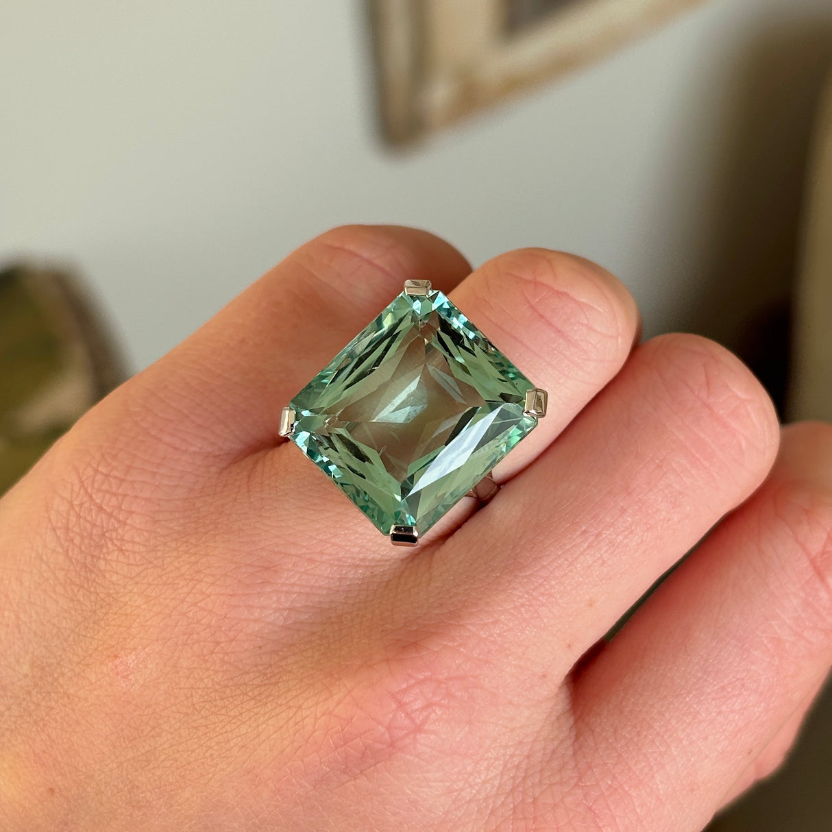Antique, Victorian aquamarine cocktail ring