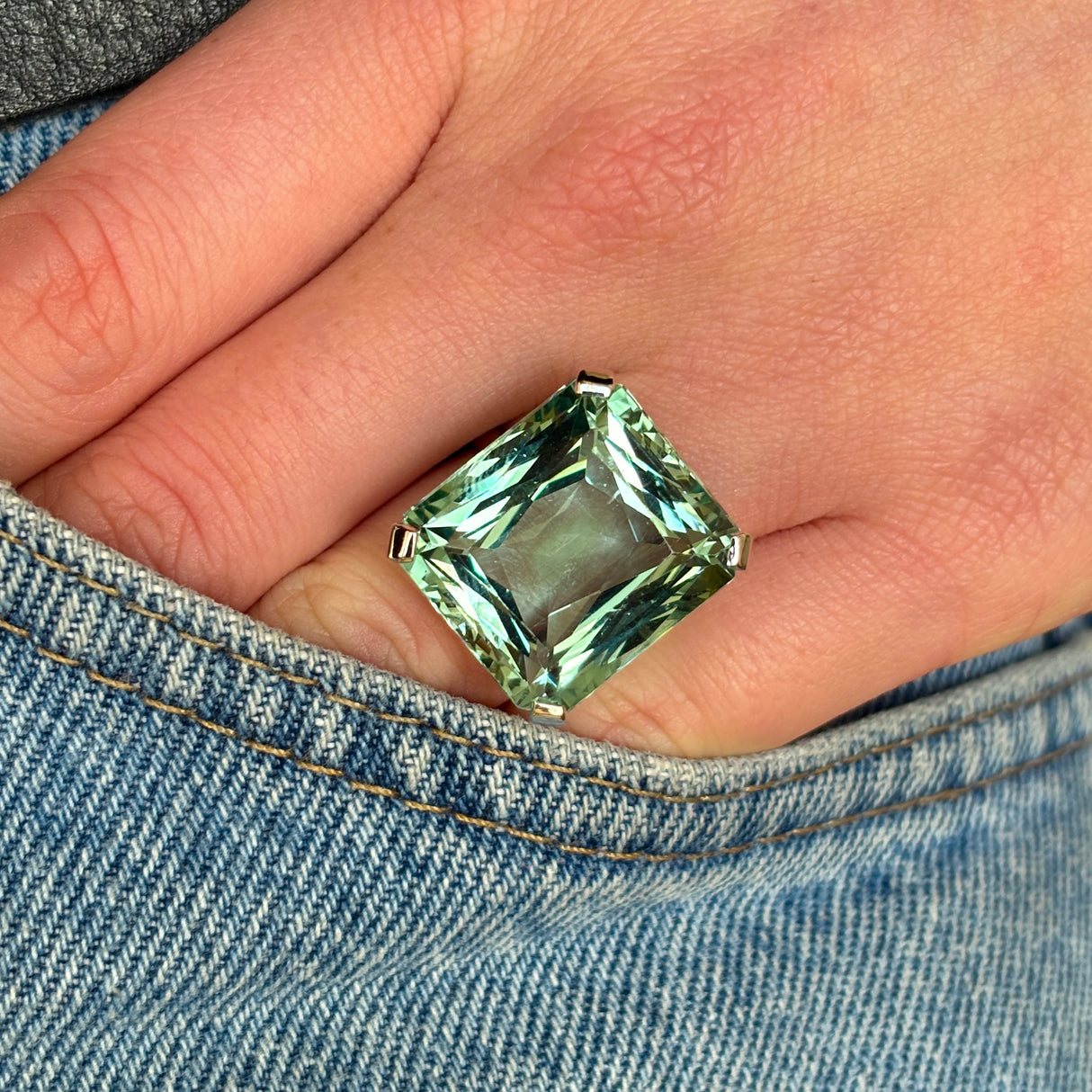 Antique, Victorian aquamarine cocktail ring