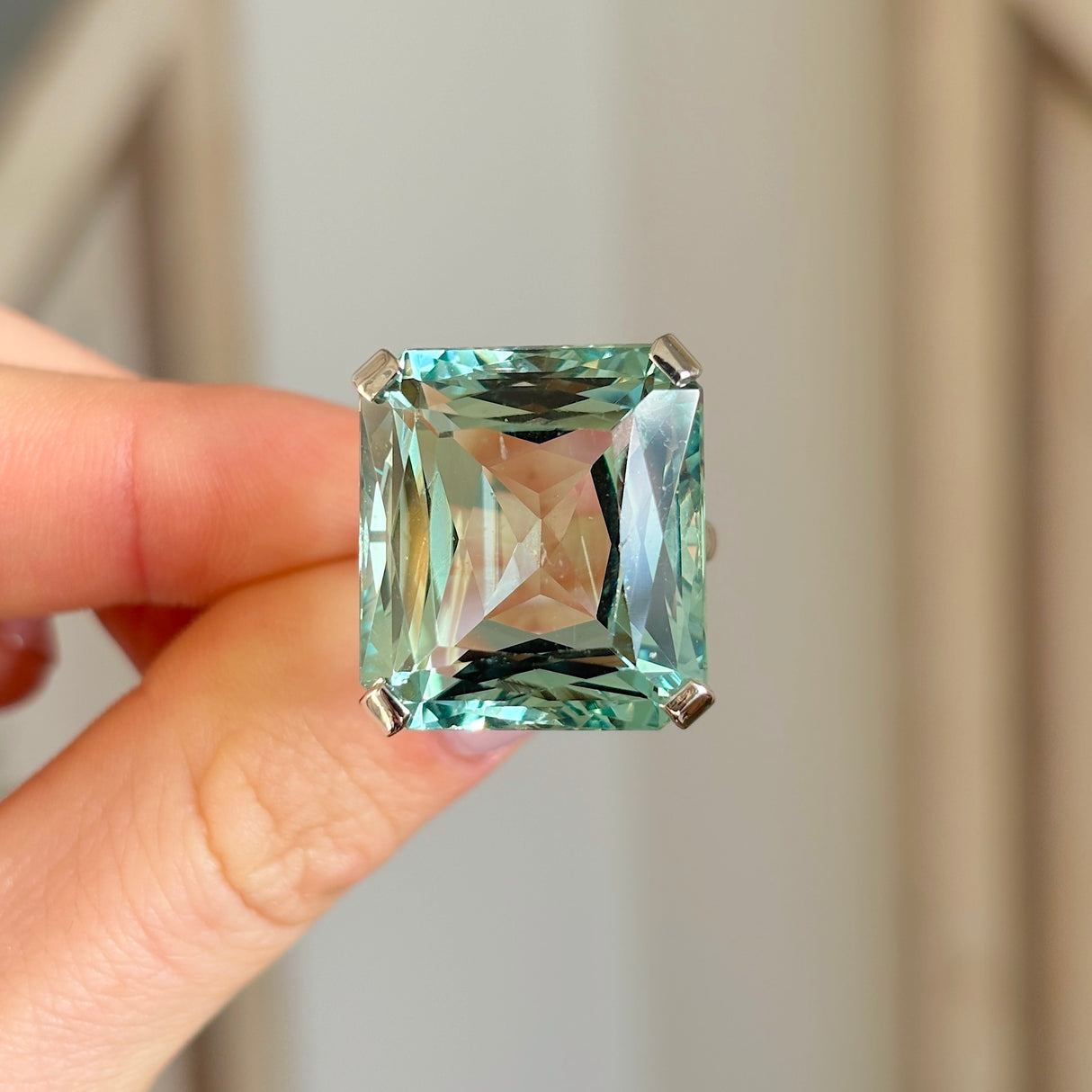 Antique, Victorian aquamarine cocktail ring
