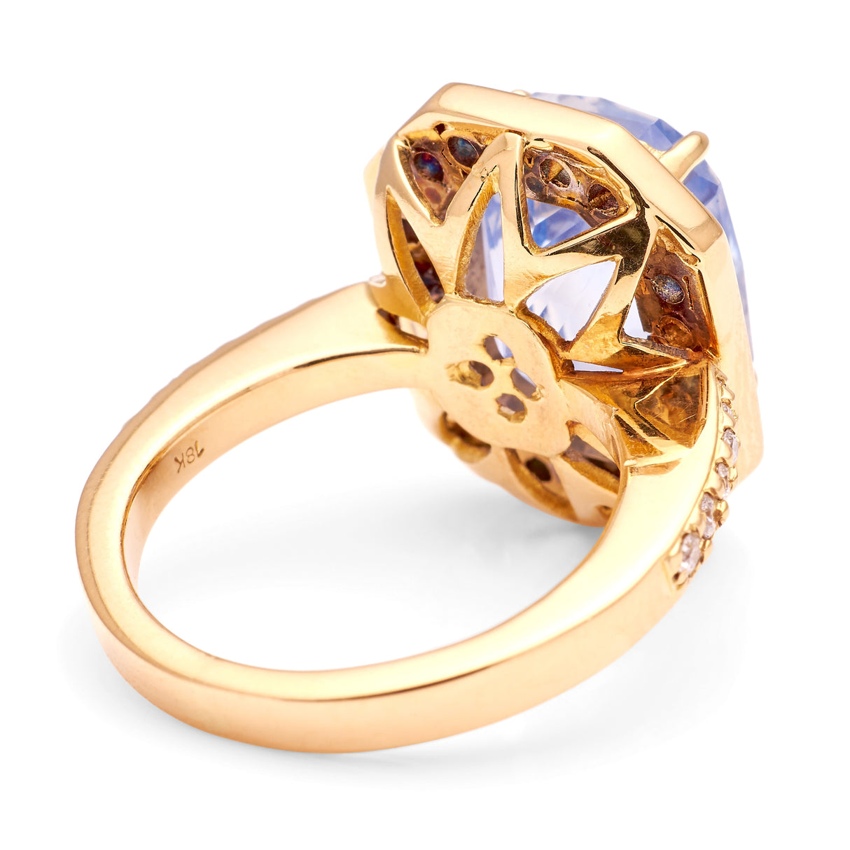 Contemporary, sapphire & diamond cluster ring