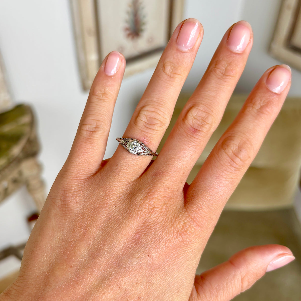 Vintage, 1930s diamond solitaire ring