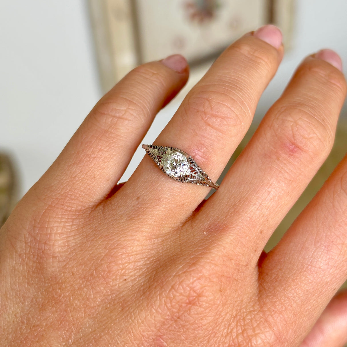 Vintage, 1930s diamond solitaire ring