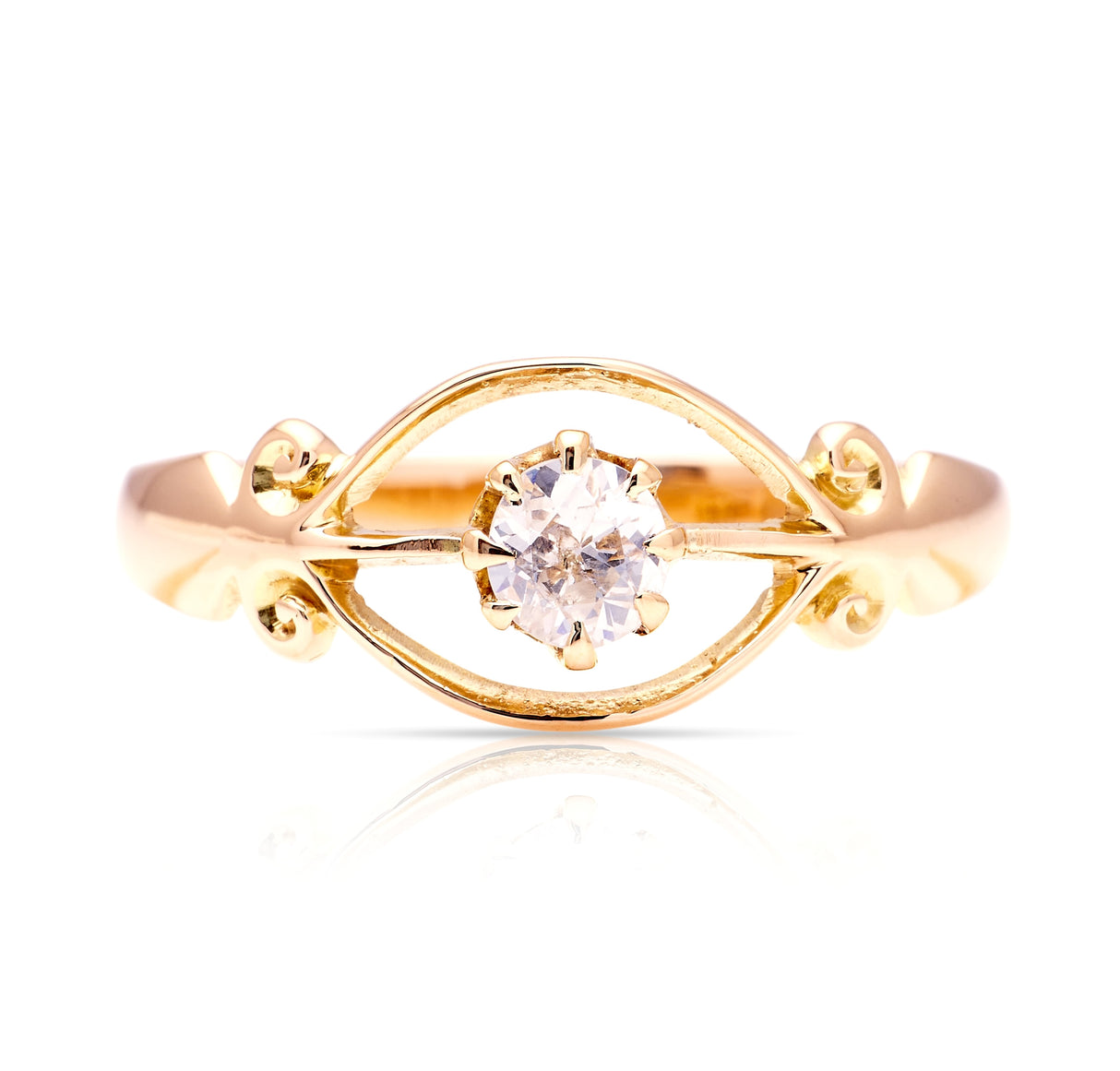 Vintage, 1940s diamond solitaire ring