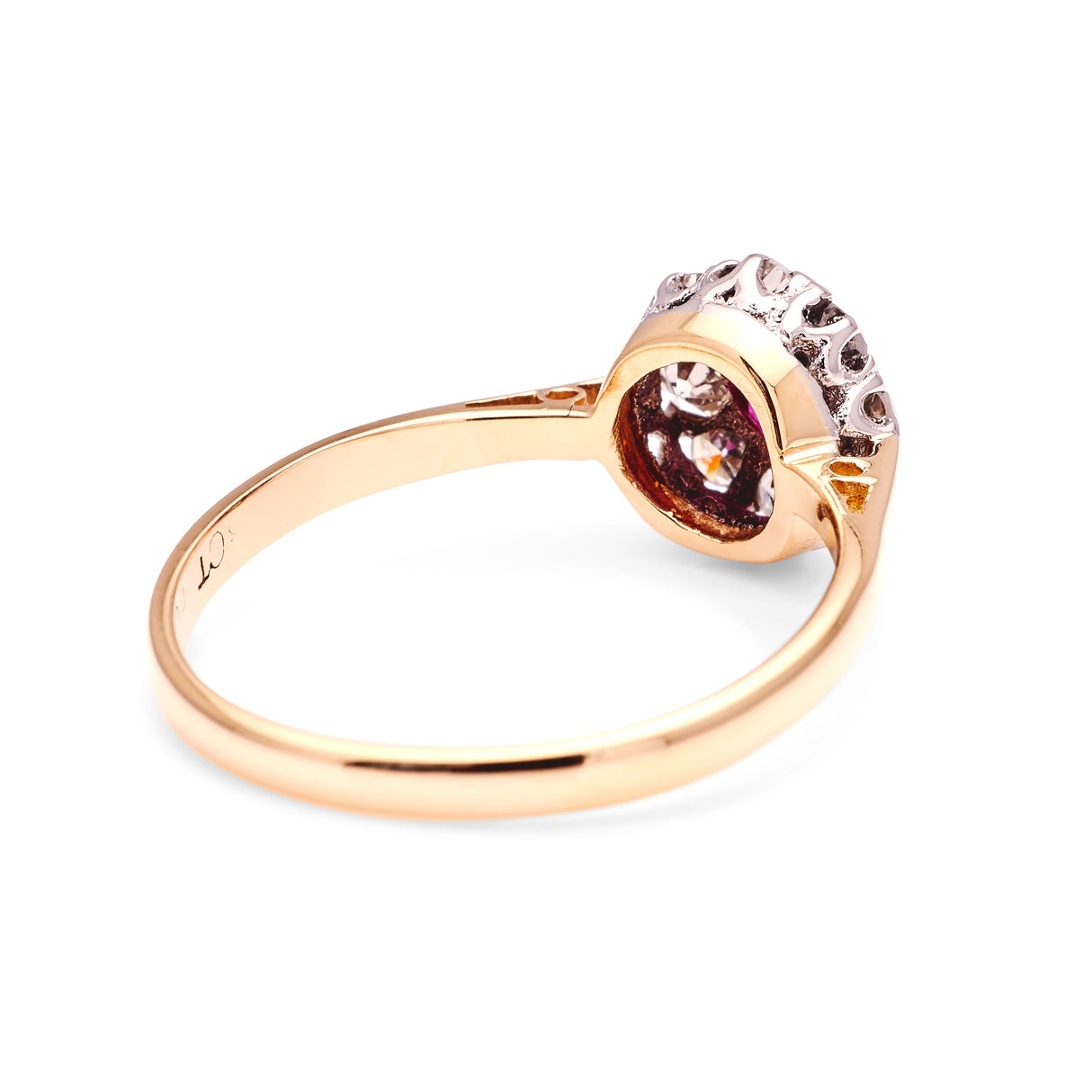 Antique, Edwardian ruby & diamond cluster