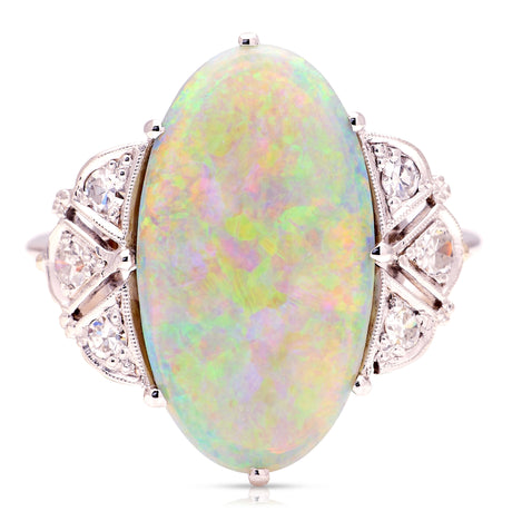 Vintage, Art Deco opal cocktail ring