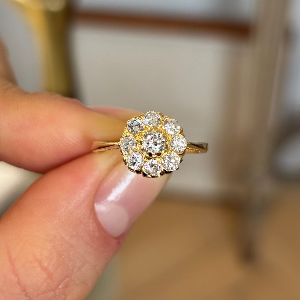 Vintage, 1940s diamond cluster ring