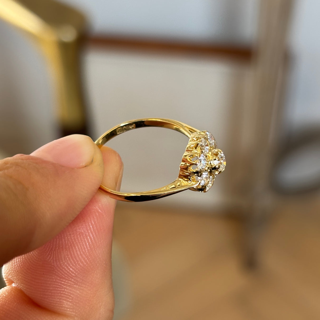 Vintage, 1940s diamond cluster ring
