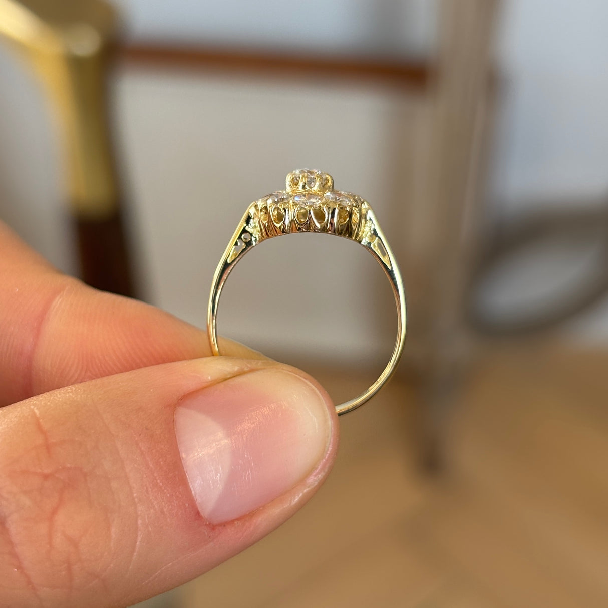 Vintage, 1940s diamond cluster ring