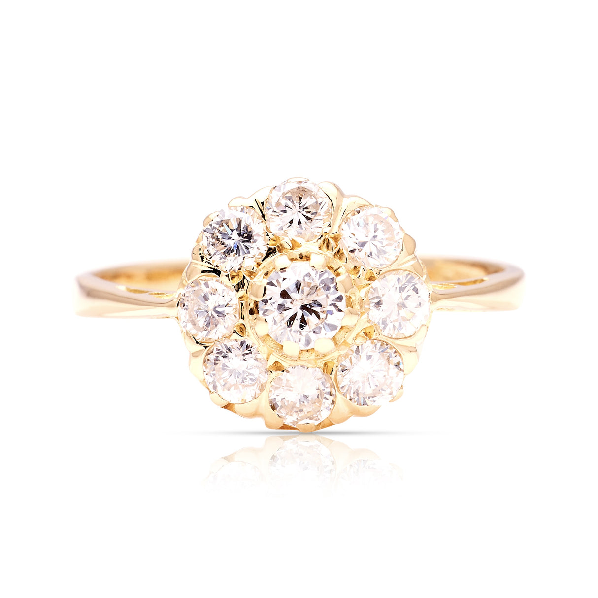 Vintage, 1940s diamond cluster ring