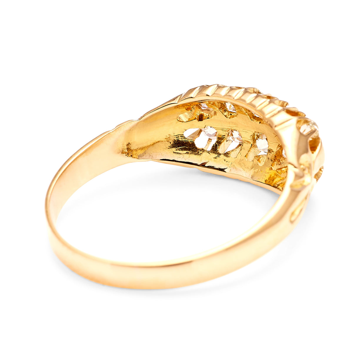 2422-Antique, Victorian diamond half-hoop ring-