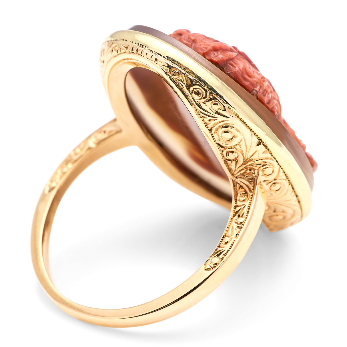 Antique, Victorian Jupiter & Juno agate cameo ring