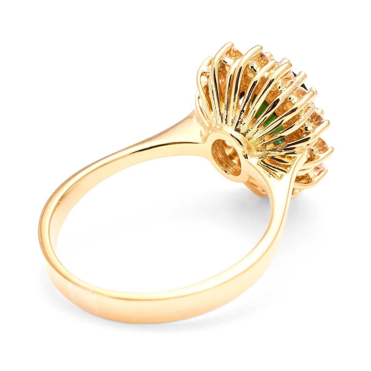 Vintage, 1970s tourmaline & diamond cluster ring