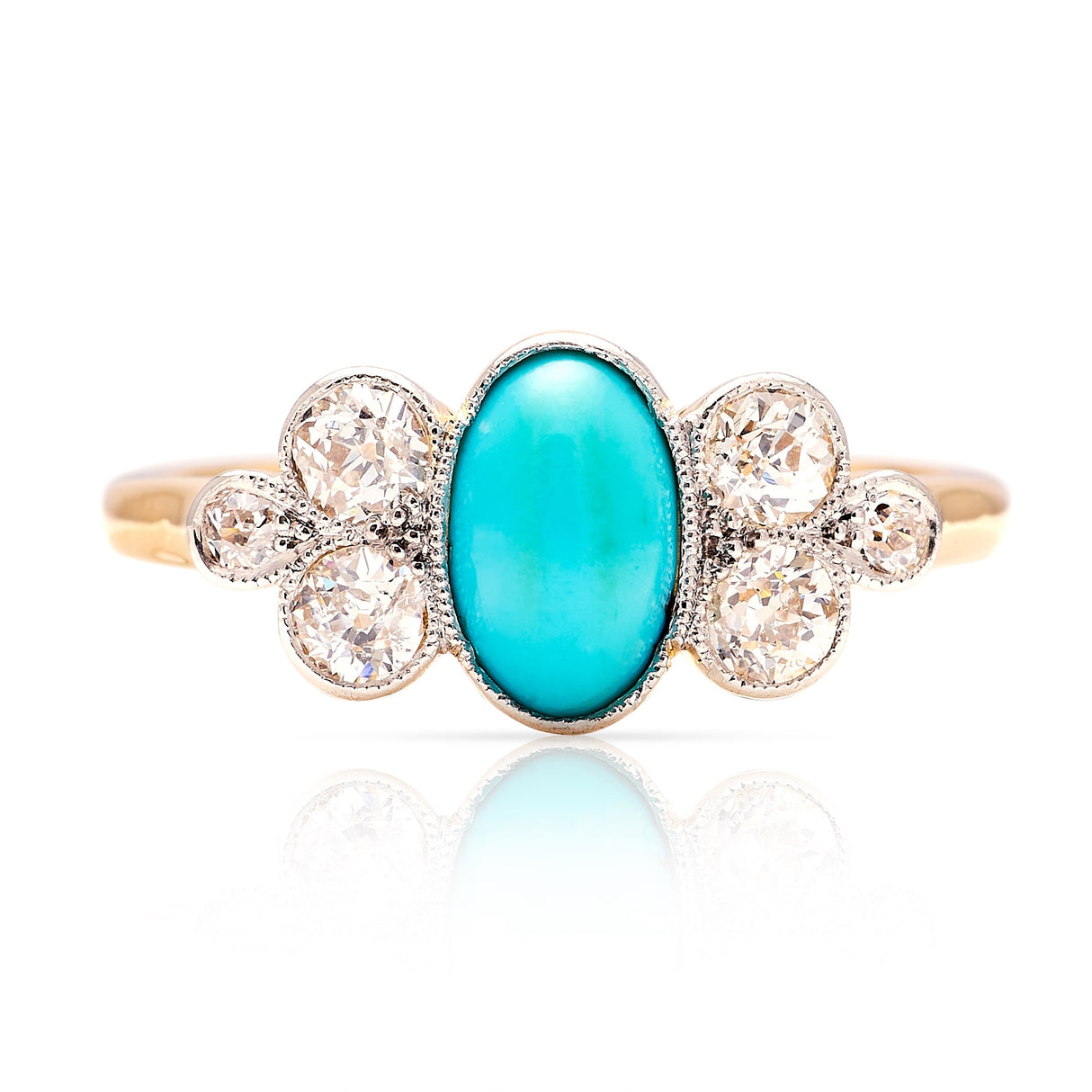 Antique, Edwardian turquoise & diamond ring