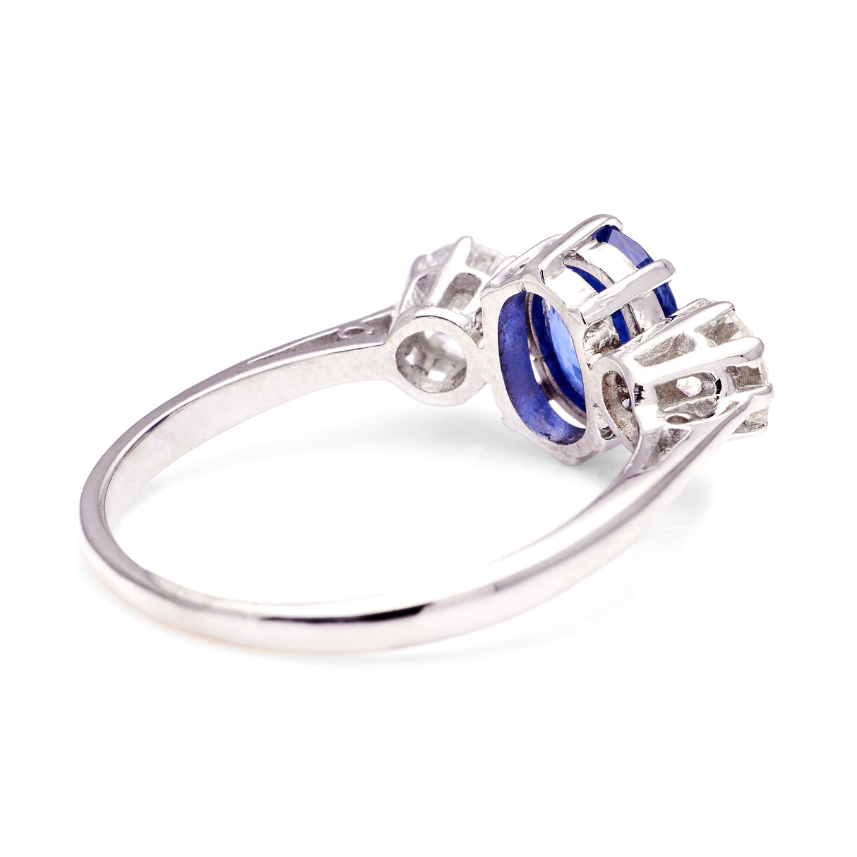 Vintage, 1970s sapphire & diamond three-stone ring
