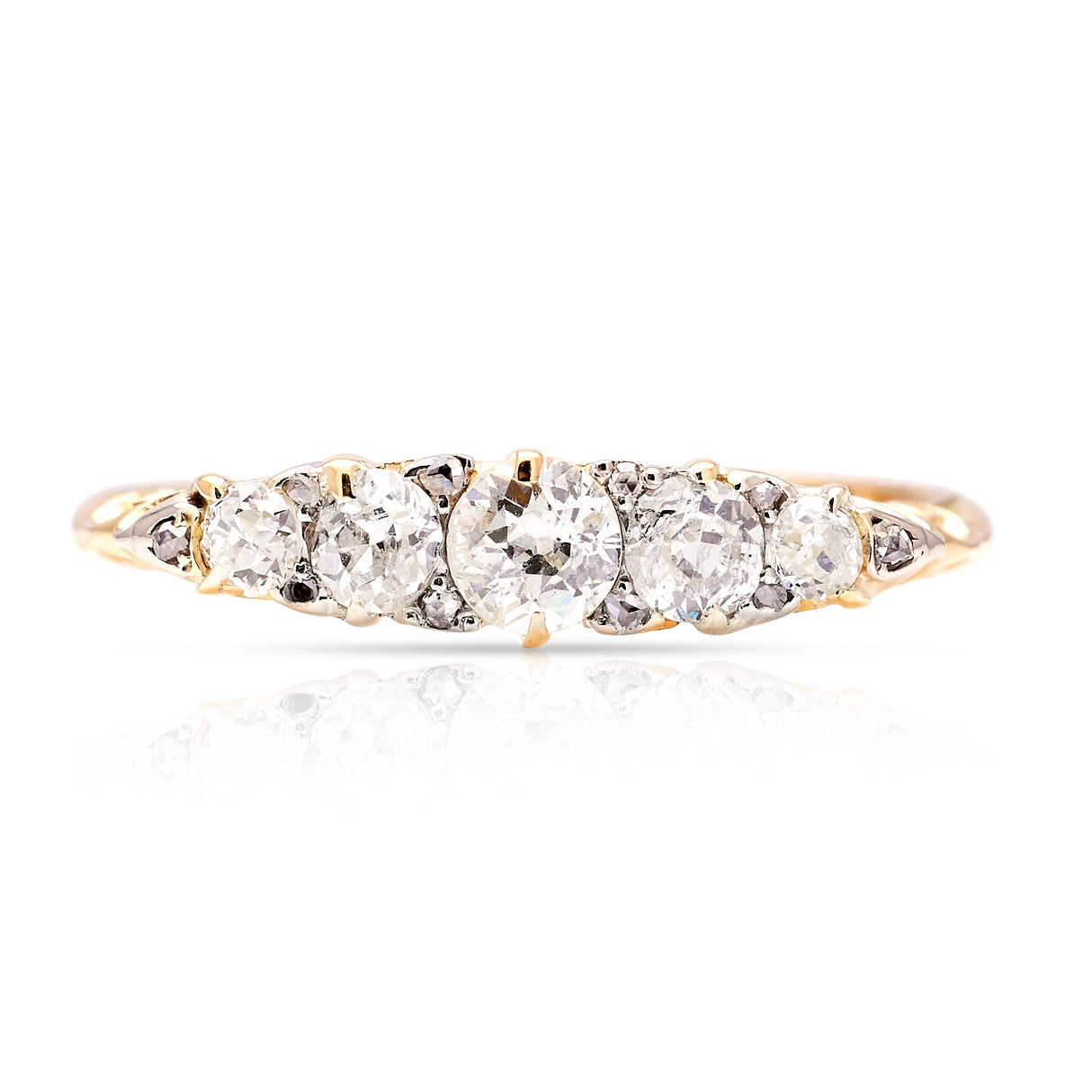 Antique, Edwardian five-stone diamond ring
