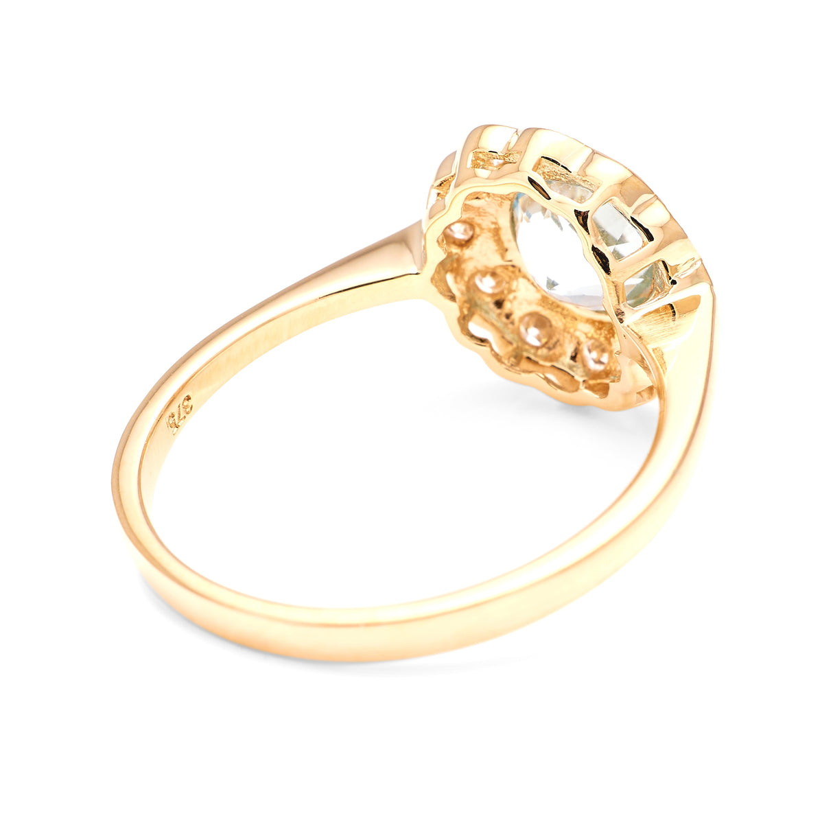 Contemporary, 2000s topaz & diamond cluster ring