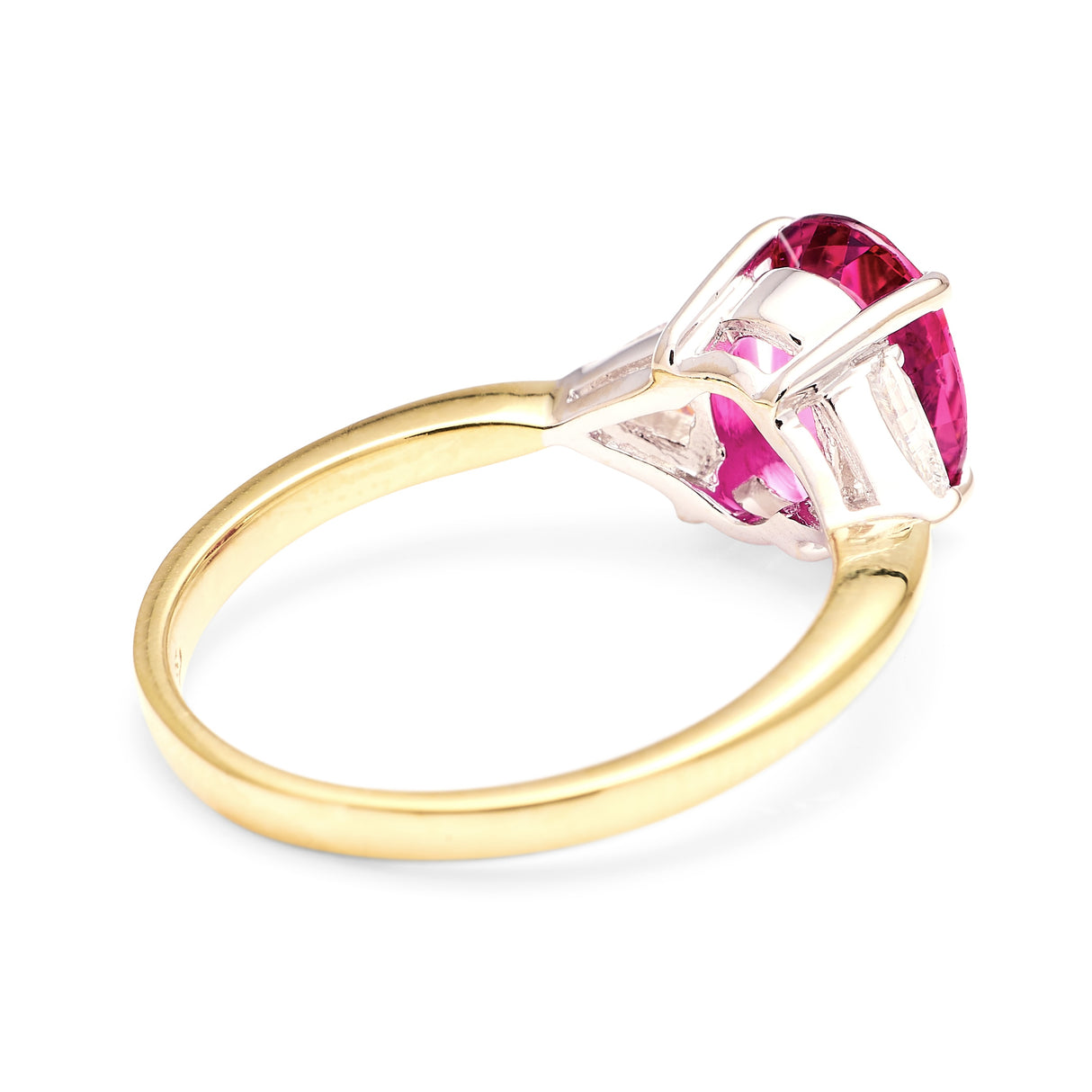 Contemporary, 2000s tourmaline & diamond three stone ring