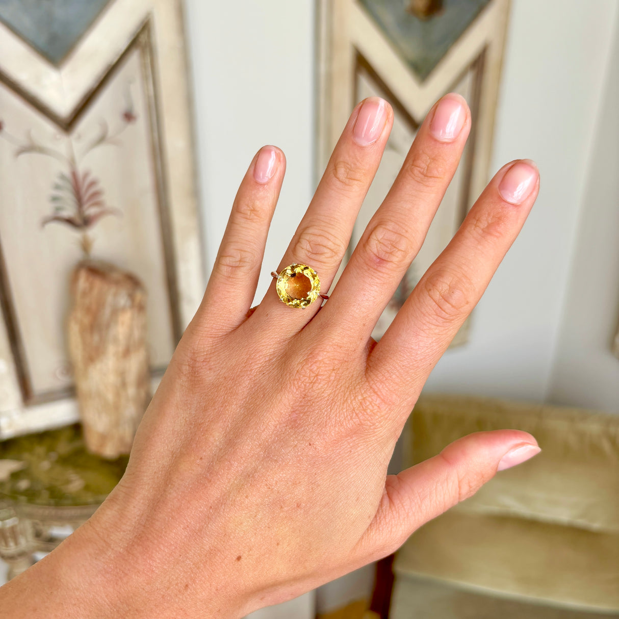 Antique, Edwardian citrine cocktail ring