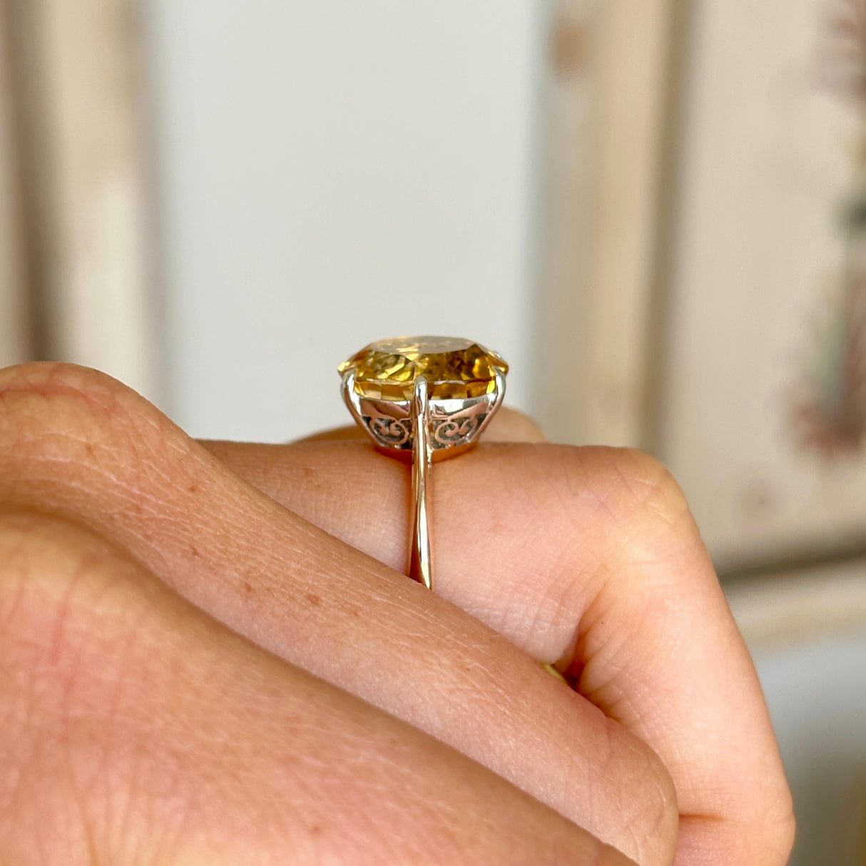 Antique, Edwardian citrine cocktail ring