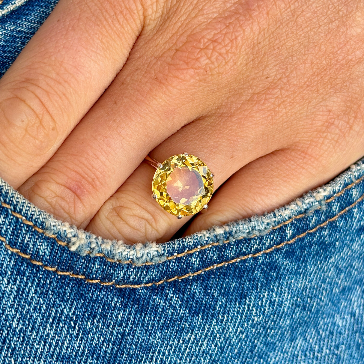Antique, Edwardian citrine cocktail ring