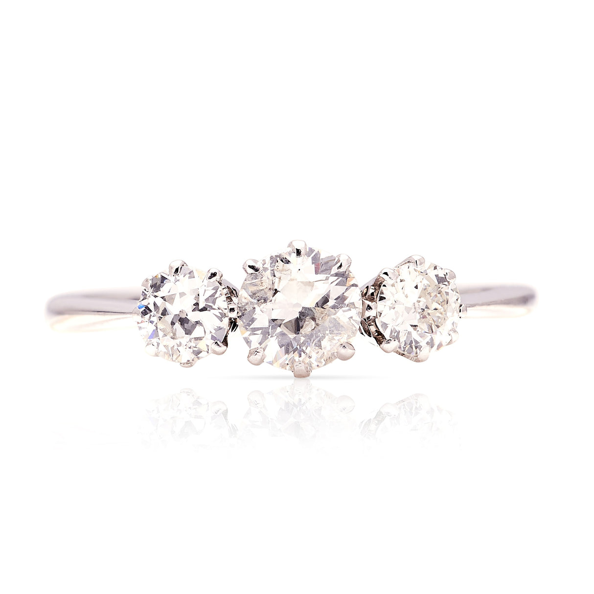 2440-Vintage, Art Deco three-stone diamond ring