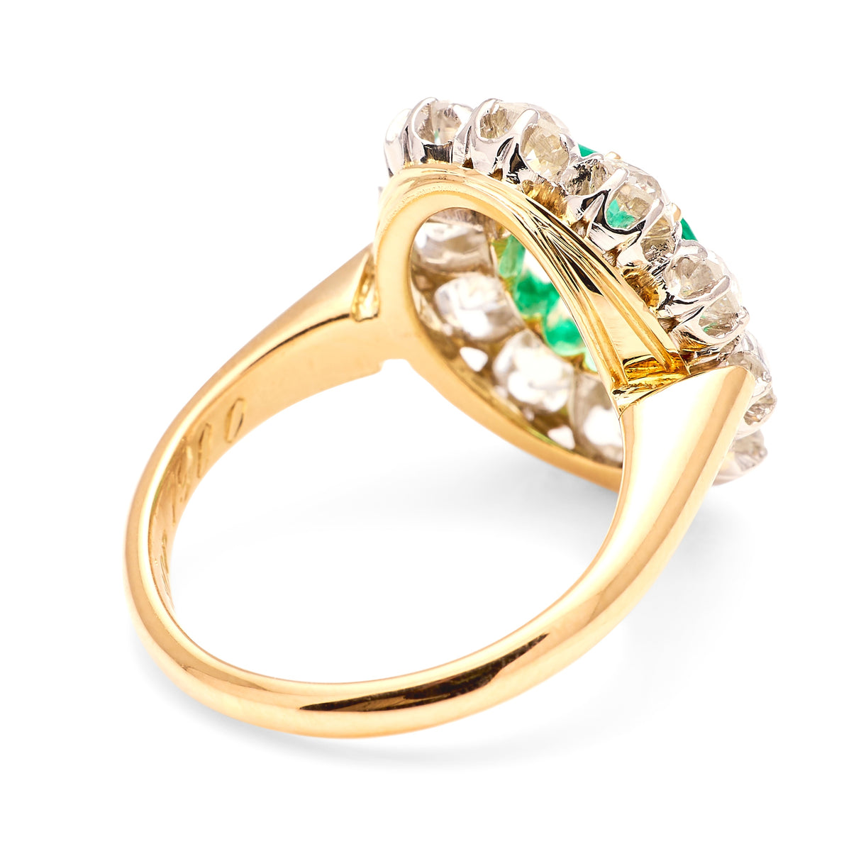 Antique, Edwardian emerald & diamond cluster ring