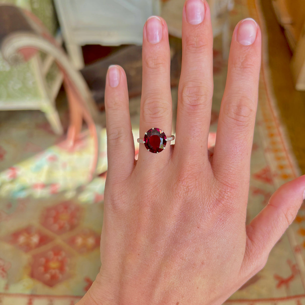 Antique, Edwardian garnet ring