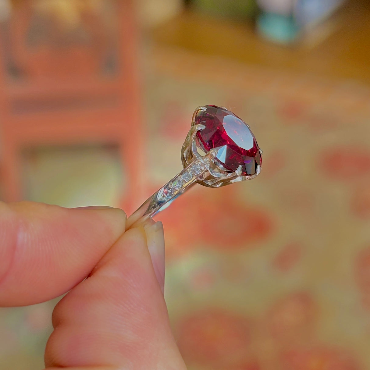 Antique, Edwardian garnet ring