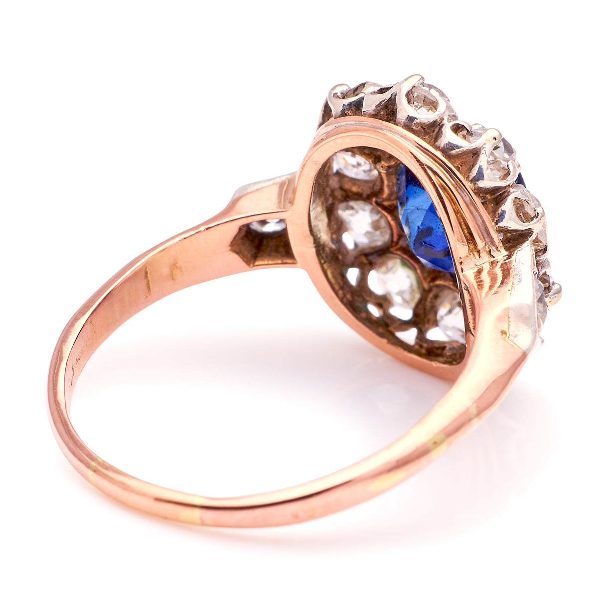 Antique, Belle Époque sapphire & diamond cluster ring