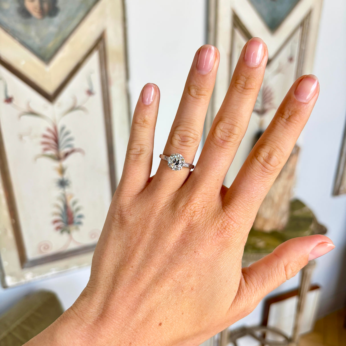 Antique, Edwardian 3ct diamond engagement ring