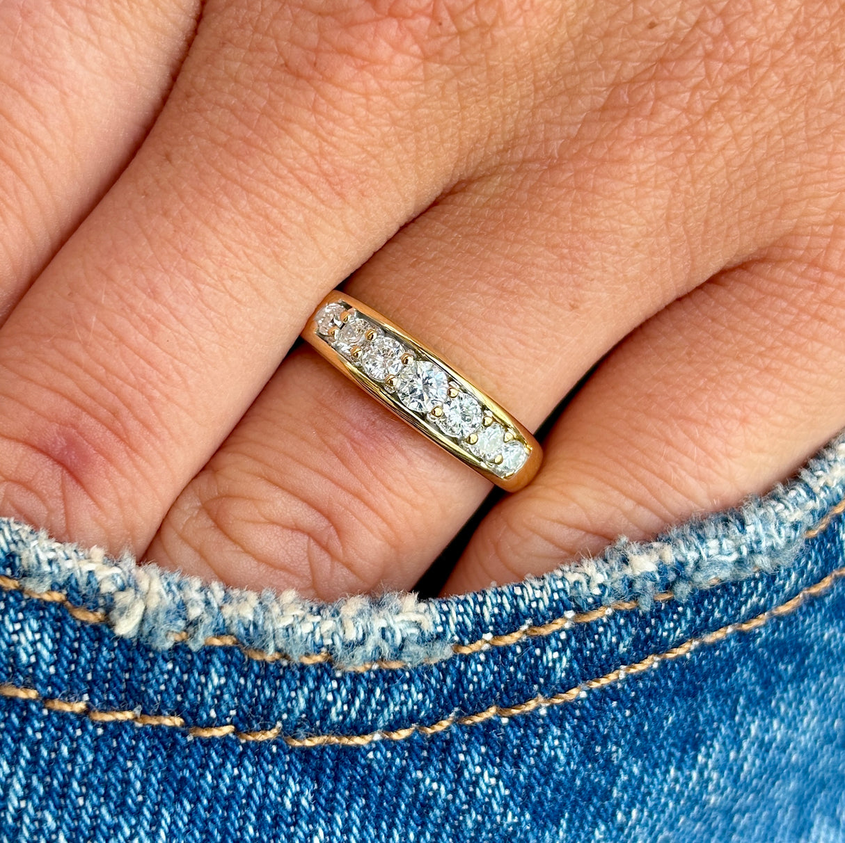 Vintage, 1980s half-hoop diamond ring