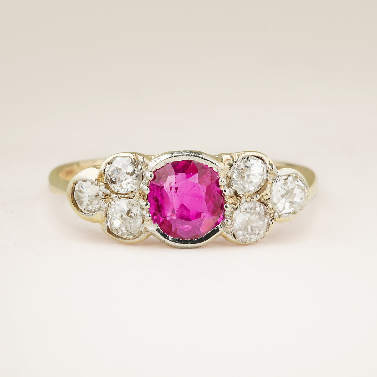 Antique, Edwardian ruby & diamond dress ring