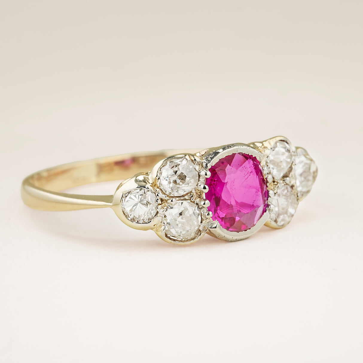 Antique, Edwardian ruby & diamond dress ring