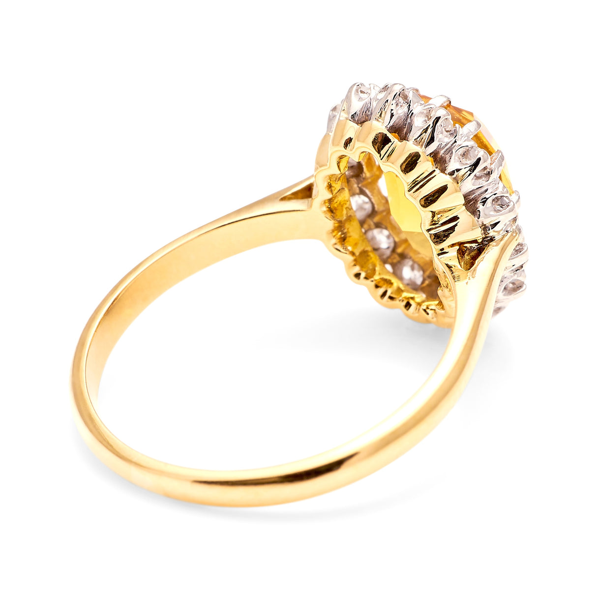 Vintage, 1980s citrine & diamond cluster ring
