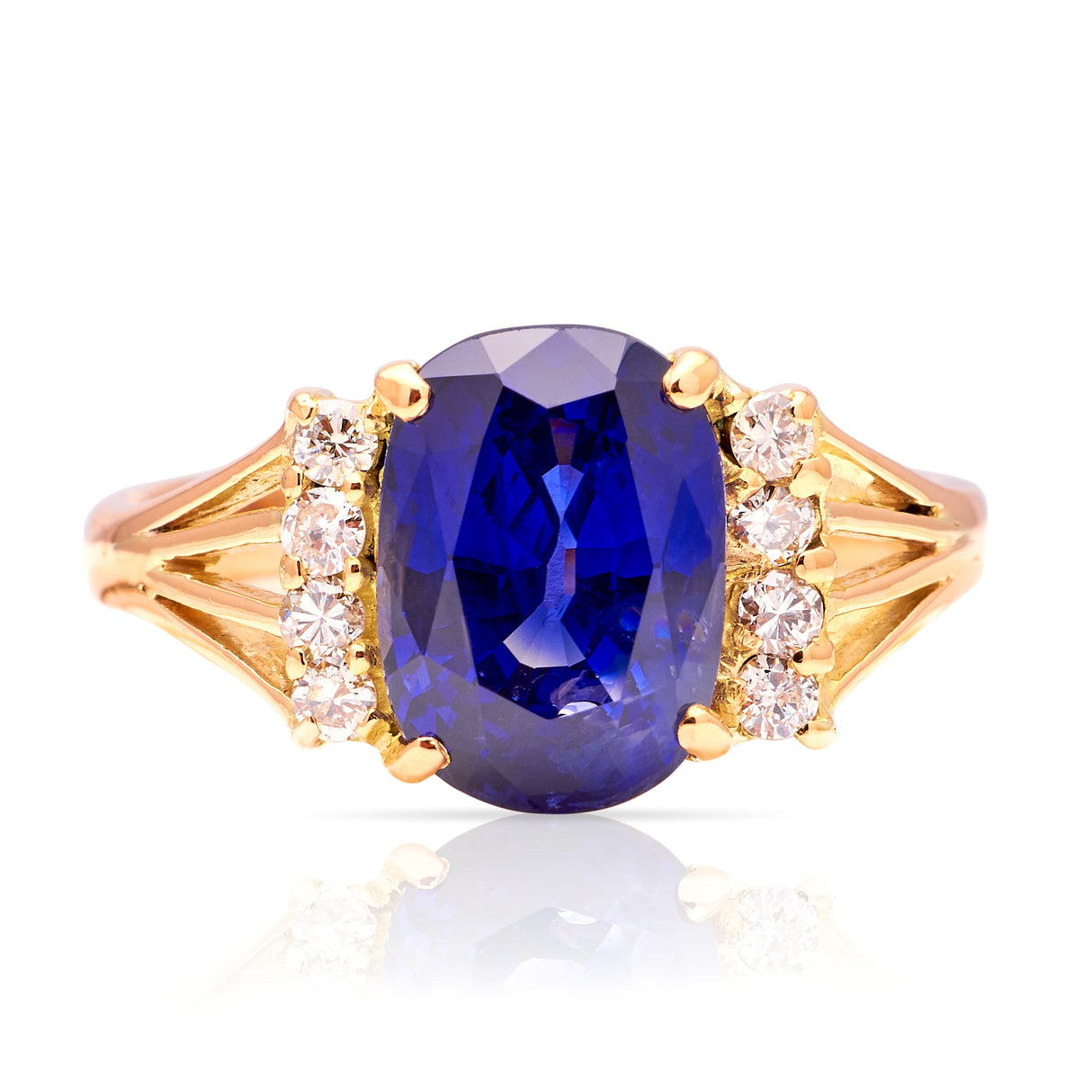 Vintage, 1970s sapphire & diamond ring