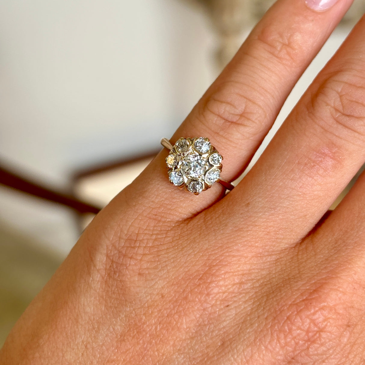 Antique, Victorian diamond cluster ring