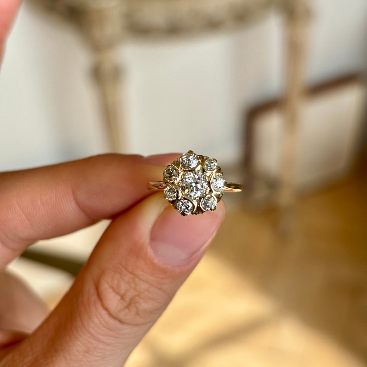 Antique, Victorian diamond cluster ring