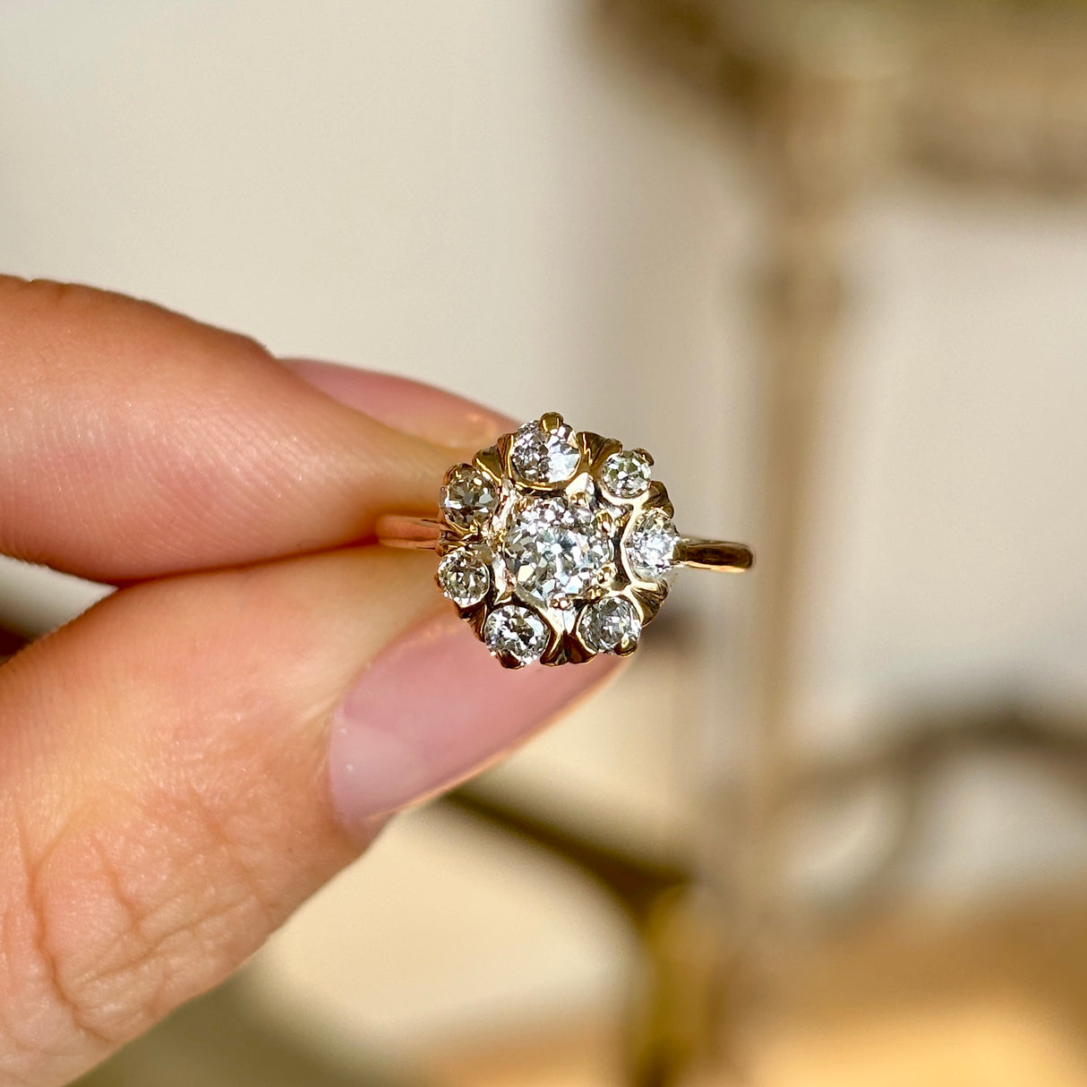 Antique, Victorian diamond cluster ring
