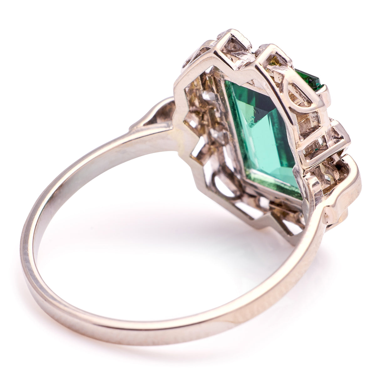 Vintage, 1940s tourmaline & diamond ring