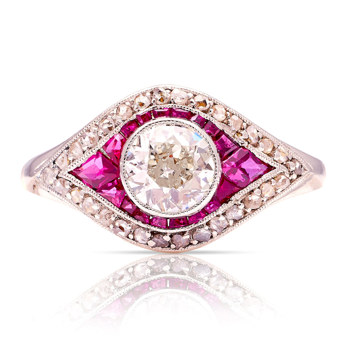 Vintage, 1920s ruby & diamond ring