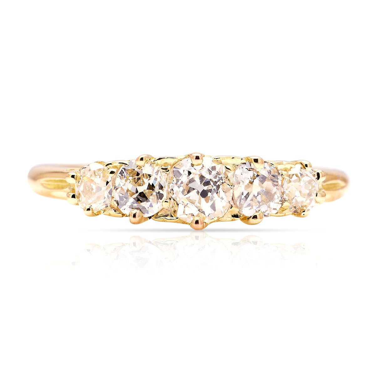 Antique, Edwardian five-stone diamond ring