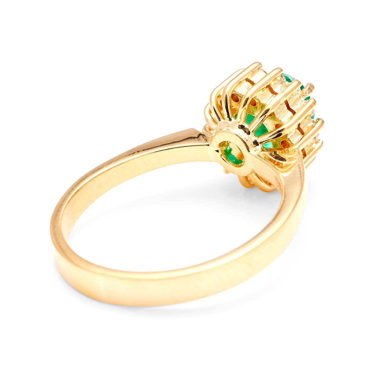 Vintage, 1980s emerald & diamond cluster ring