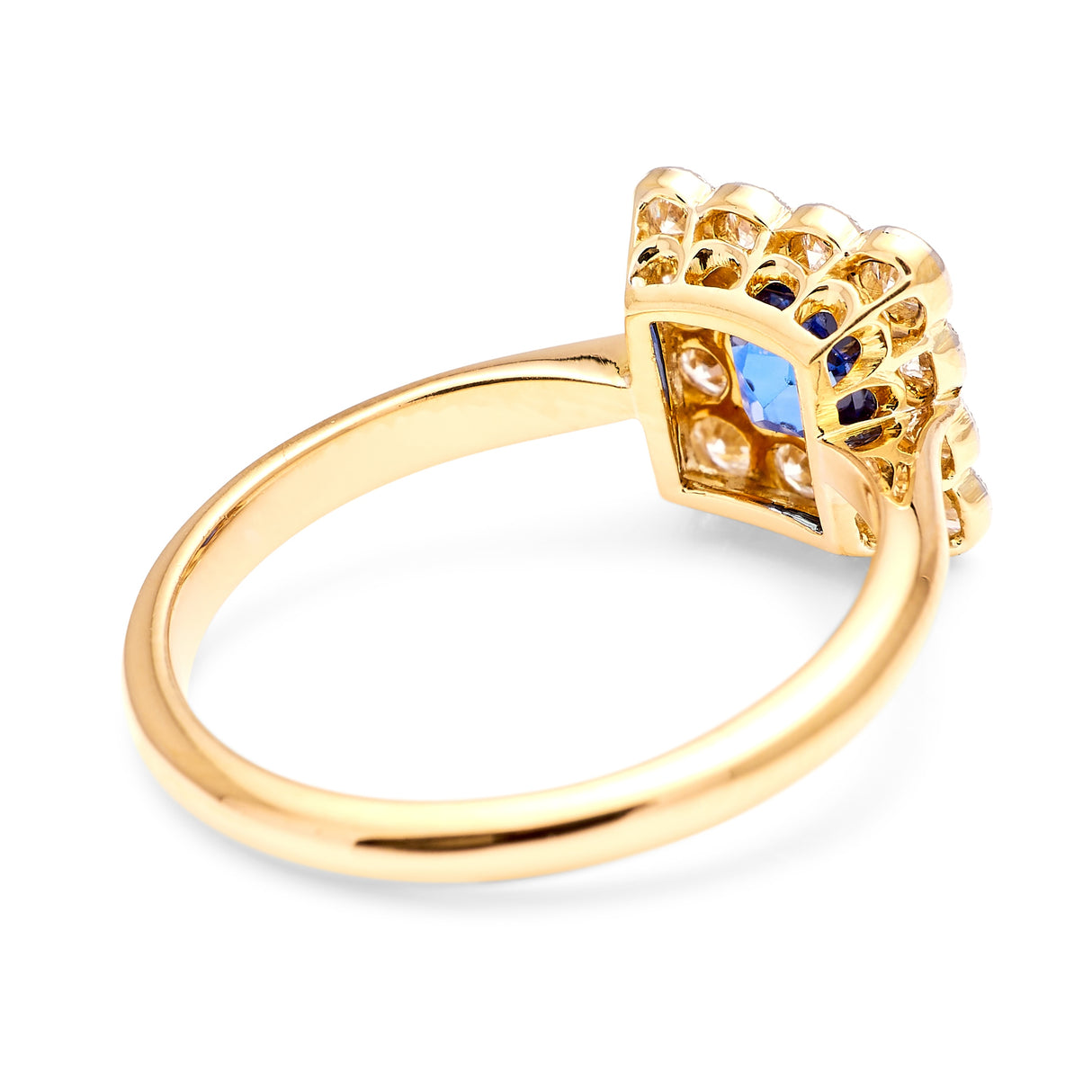 Antique, Edwardian sapphire & diamond cluster ring
