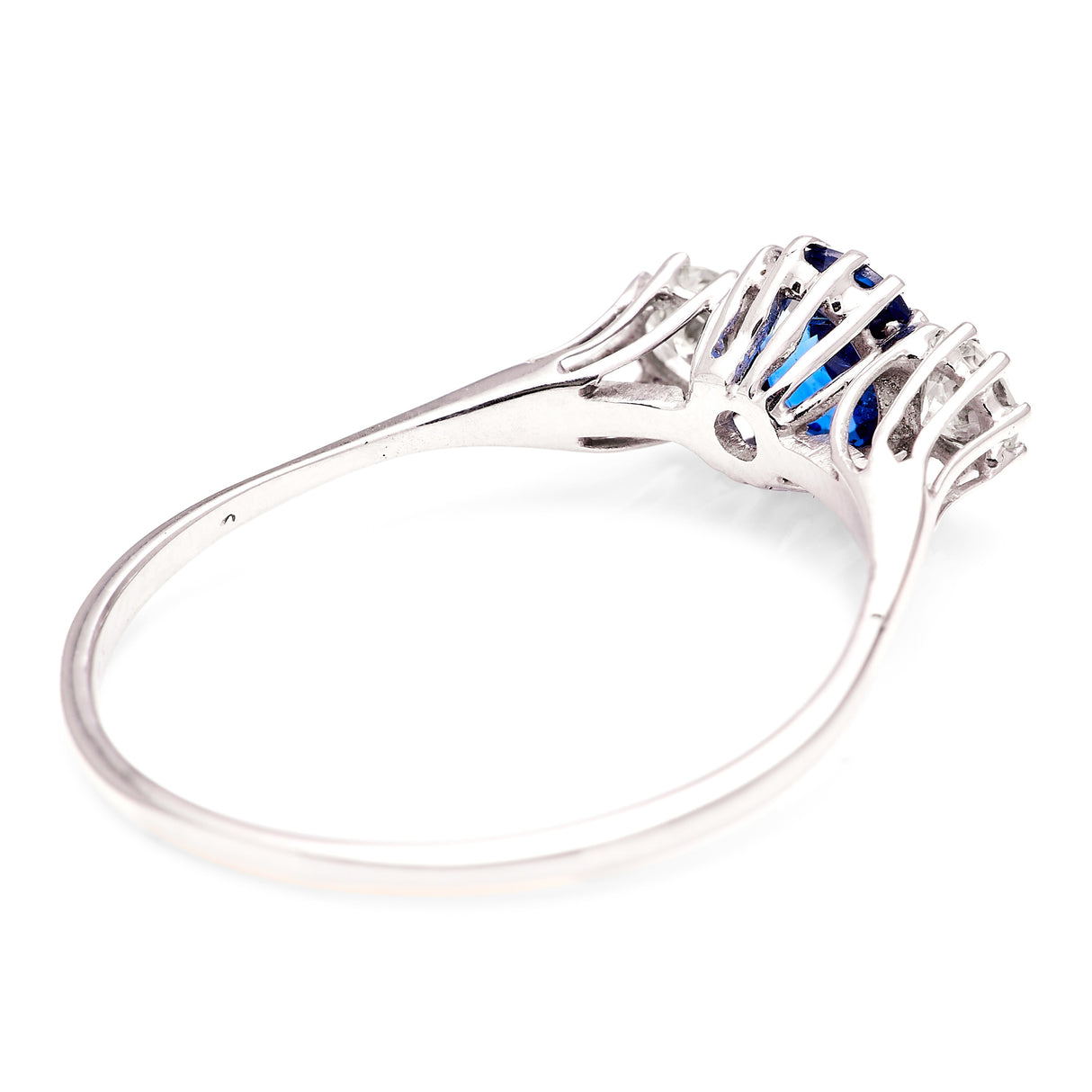 Vintage, 1960s sapphire & diamond three-stone ring