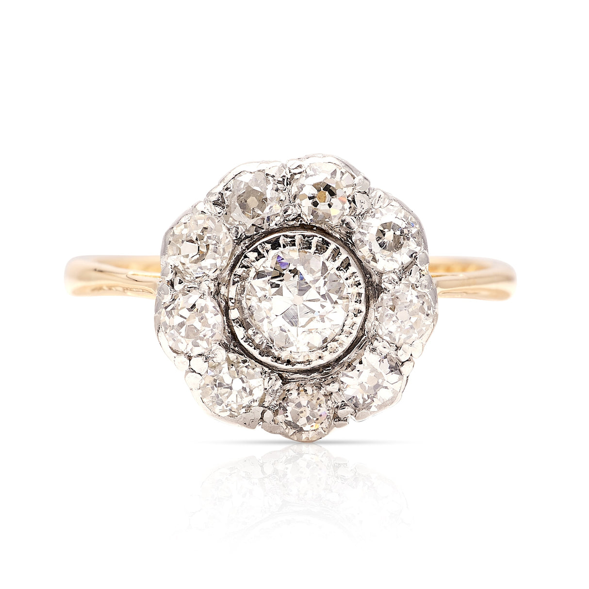 Vintage, 1950s diamond cluster engagement ring