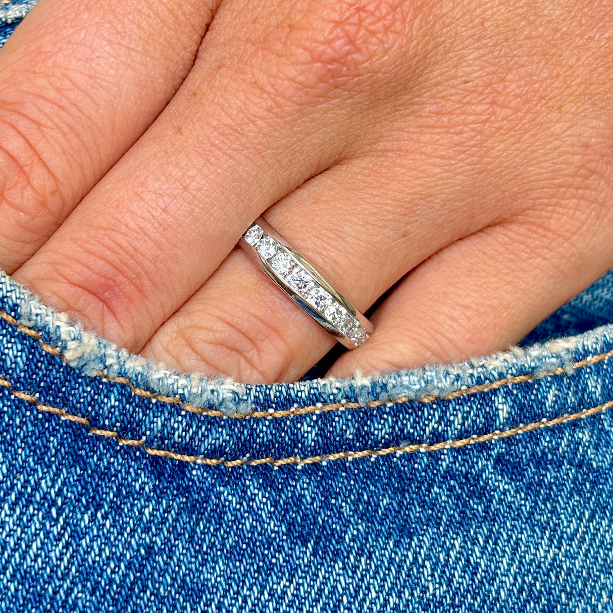 Vintage, 1990s diamond half-eternity ring