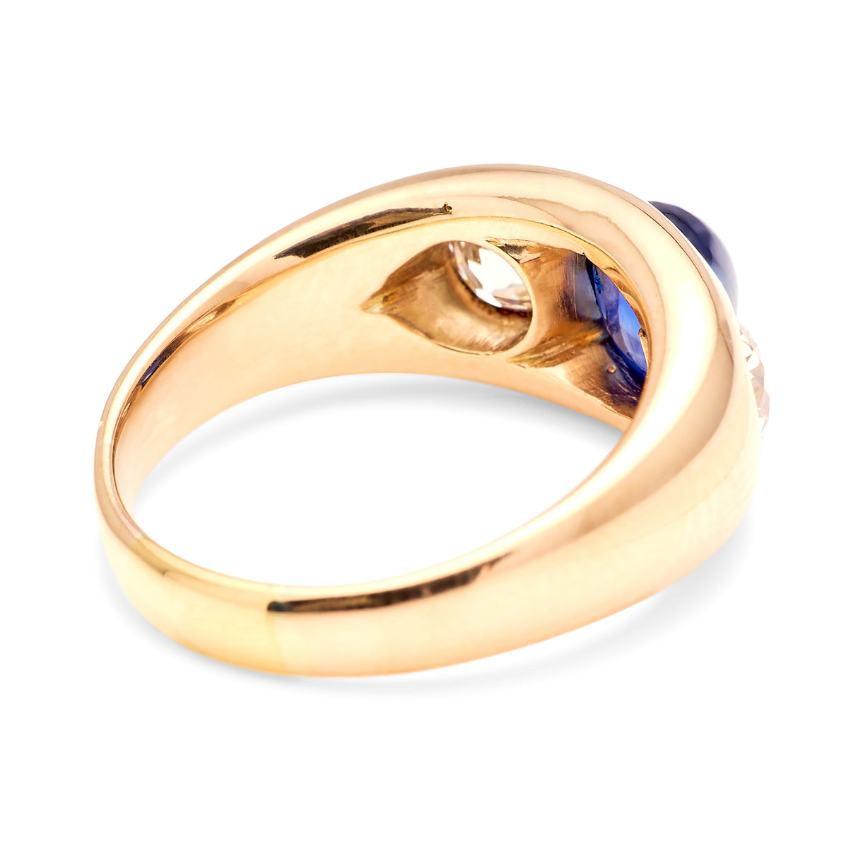 Antique, Victorian sapphire & diamond three-stone ring