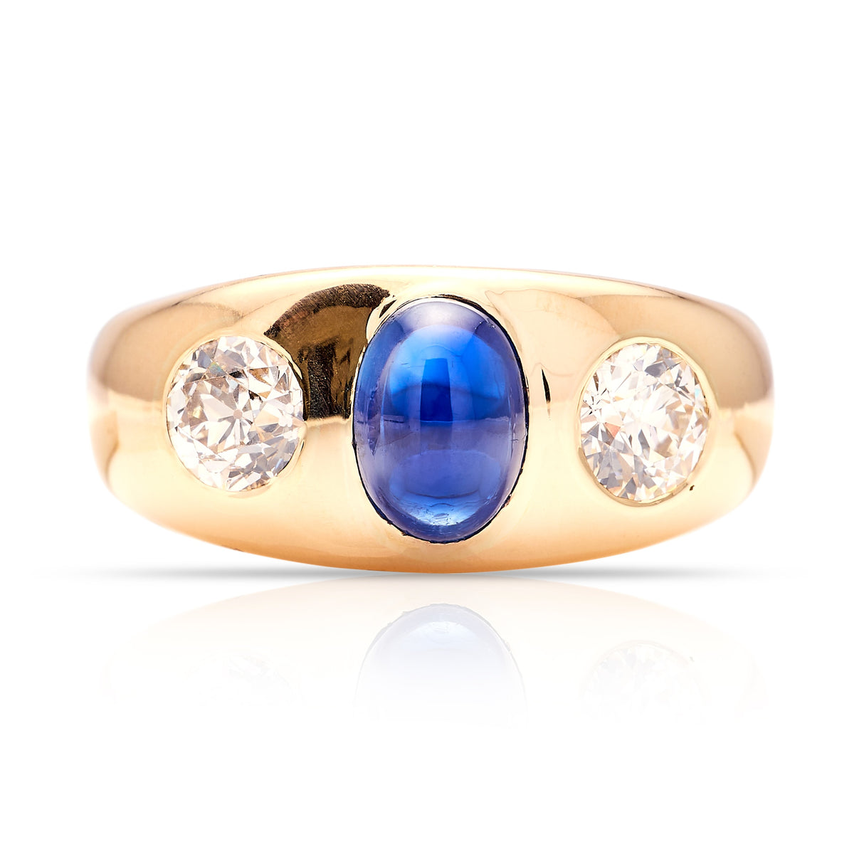 Antique, Victorian sapphire & diamond three-stone ring