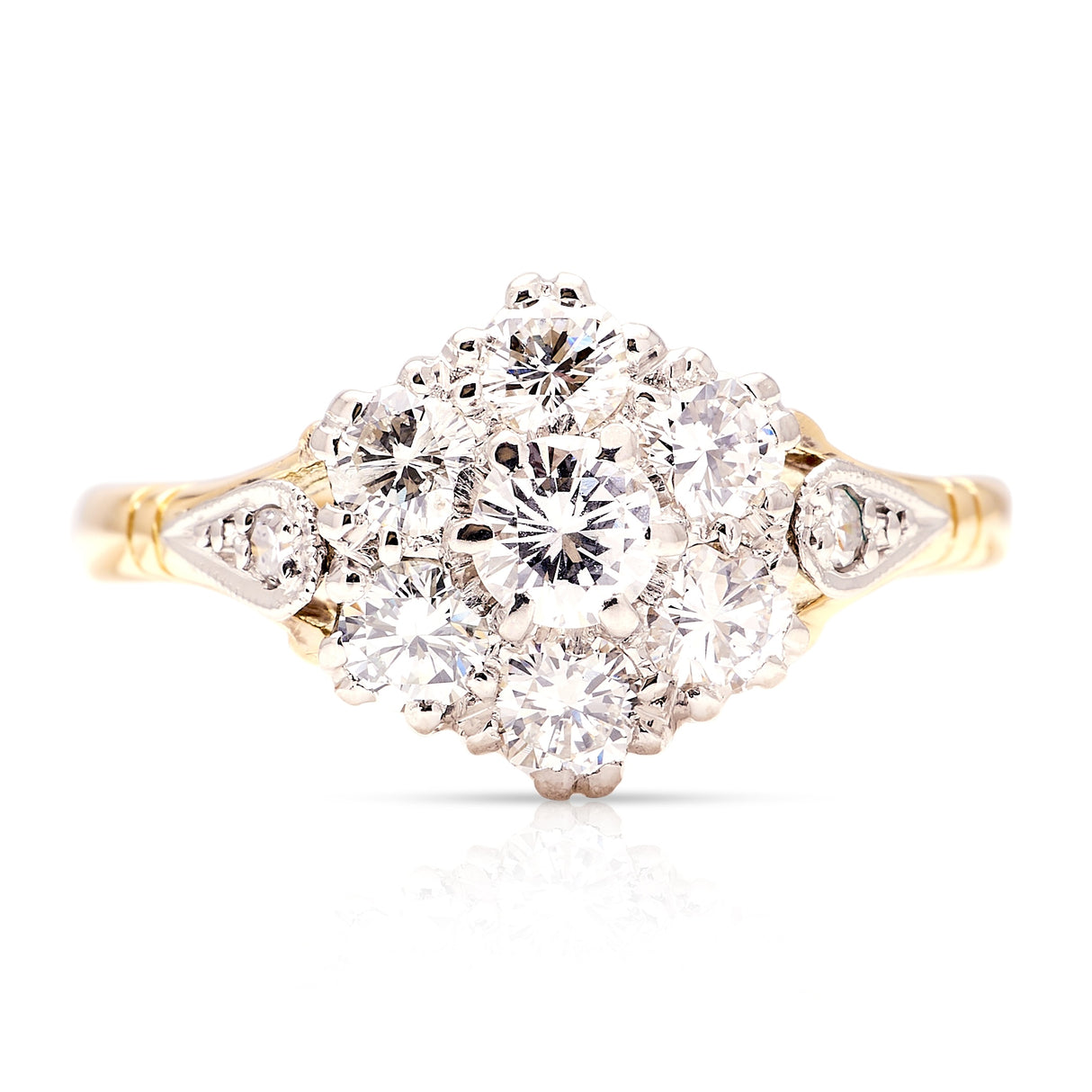 Vintage, 1980s diamond cluster ring