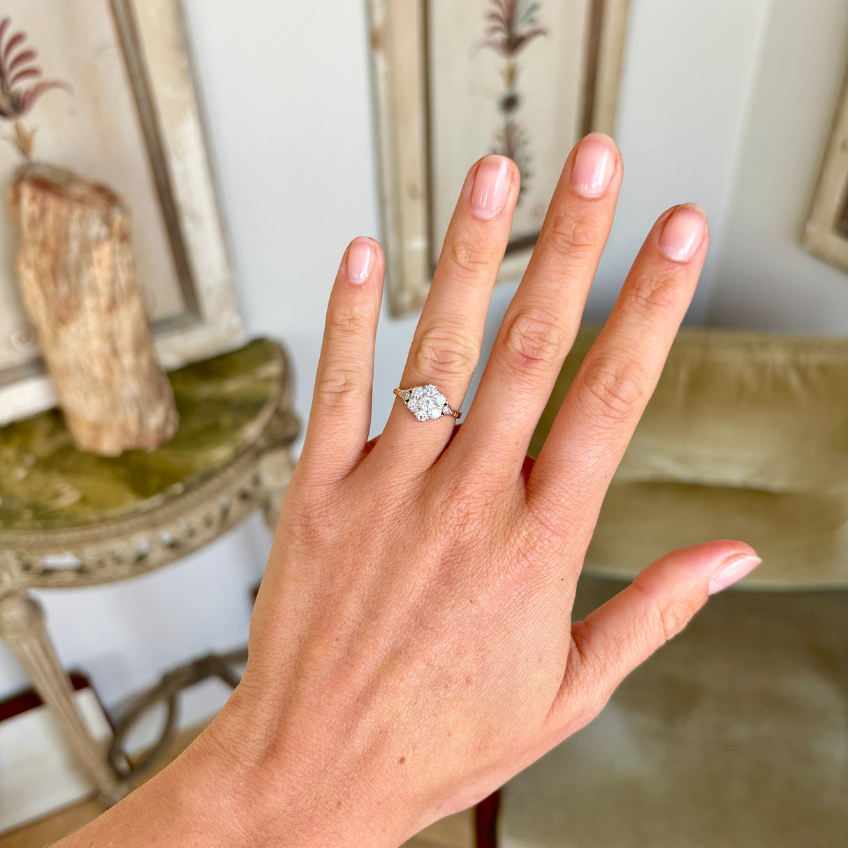 Vintage, 1980s diamond cluster ring